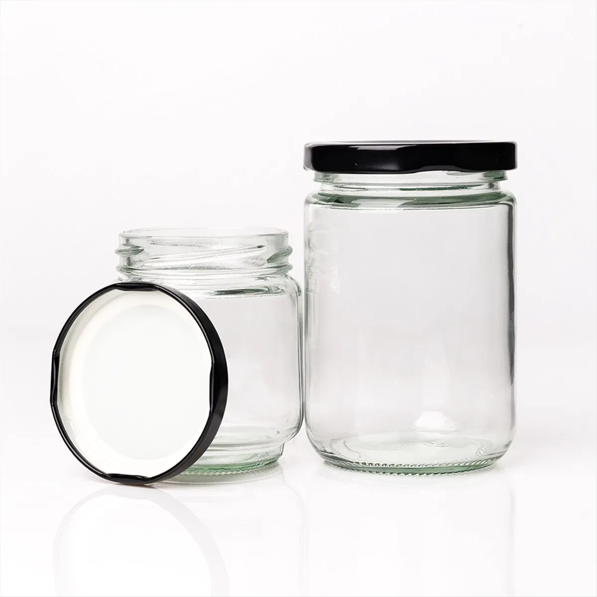 Customizable Food Grade 350ml 500ml Round Storage Glass Jars for Honey Jam