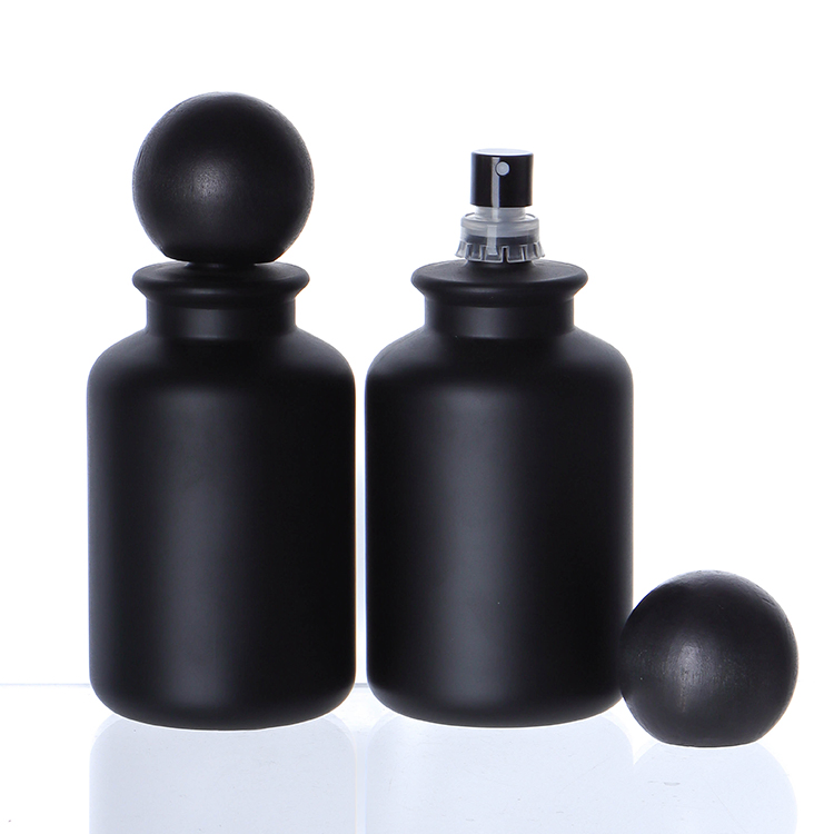 Wholesale Luxury 30ml 50ml 100ml Round Spray Cap Empty Refillable Amber Glass Perfume Bottle with Box