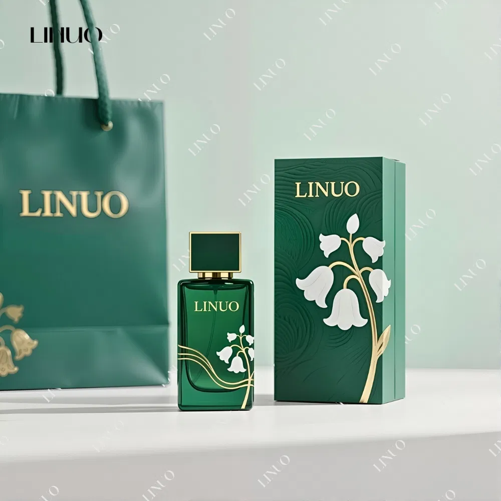 30ml 50ml 100ml Square Cylinder Rectangle Unique Shape Green Glass Perfume Bottles Hot Stamping Eco-Friendly Customizable Bulk Order Luxury Design Premium