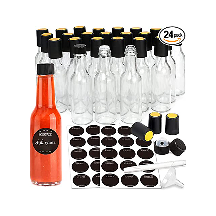 Stock Clear Glass Tamato Sauce Bottle 90ml 150ml 250ml Hot Sauce Woozy Glass Bottle with Plastic Cap