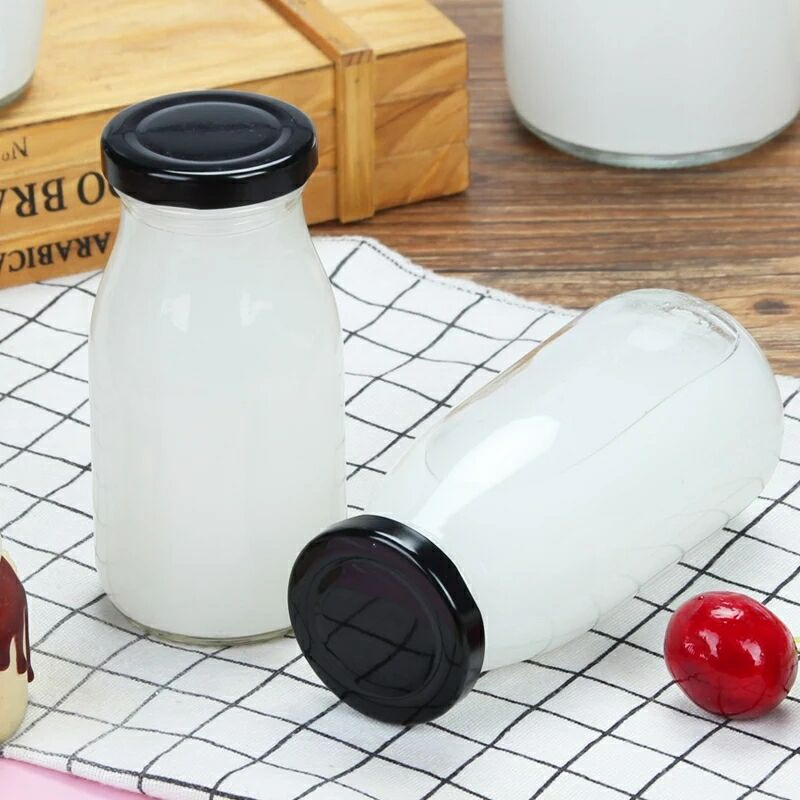 6 Oz Glass Milk Bottle 200 Ml Small Juice Bottles Reusable 6 Oz Glass Jelly Spice Candy Cake Yogurt Dessert Baby Food Jars