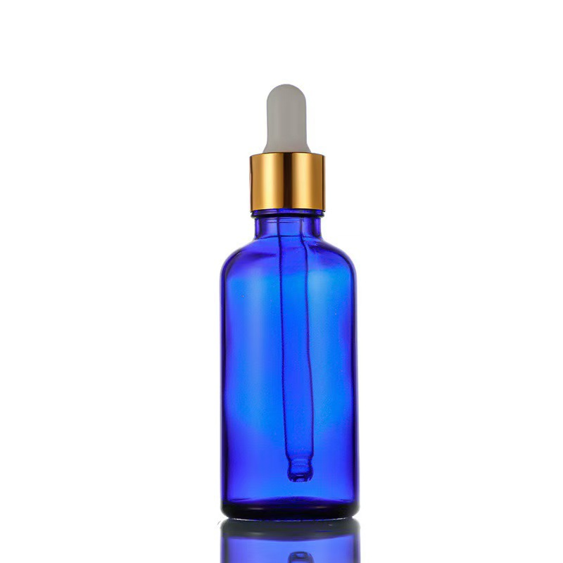5ml-100ml Blue Glass Essential Flower Oil Bottle with High Quality Dropper