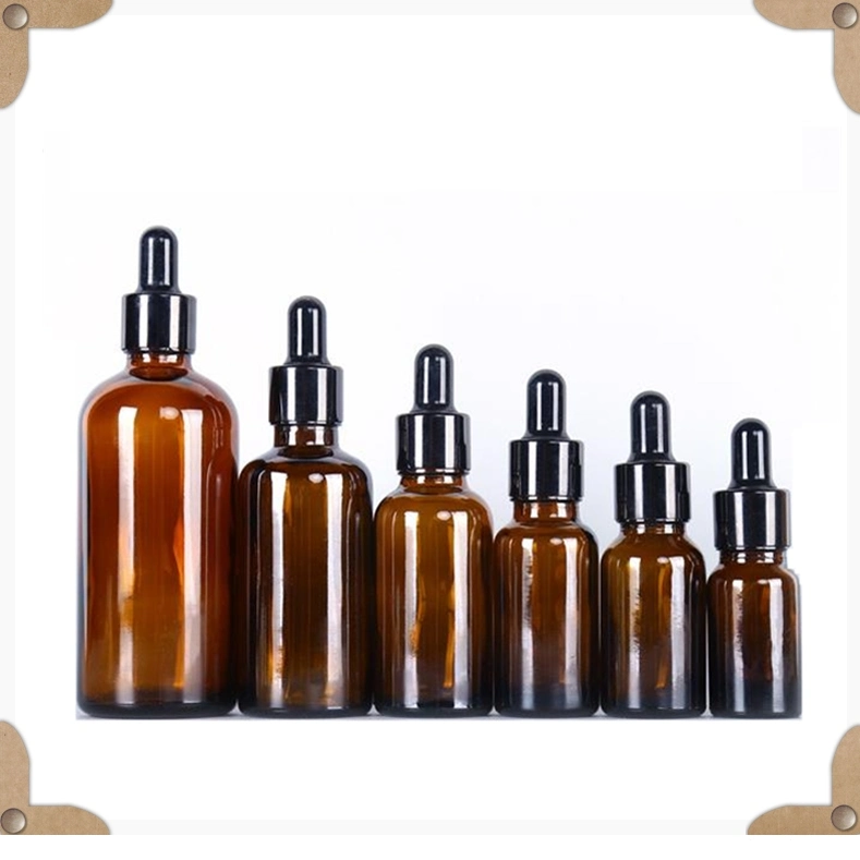 Wholesale Cosmetic Essential Oil Amber Glass Bottle 30ml with Glass Dropper