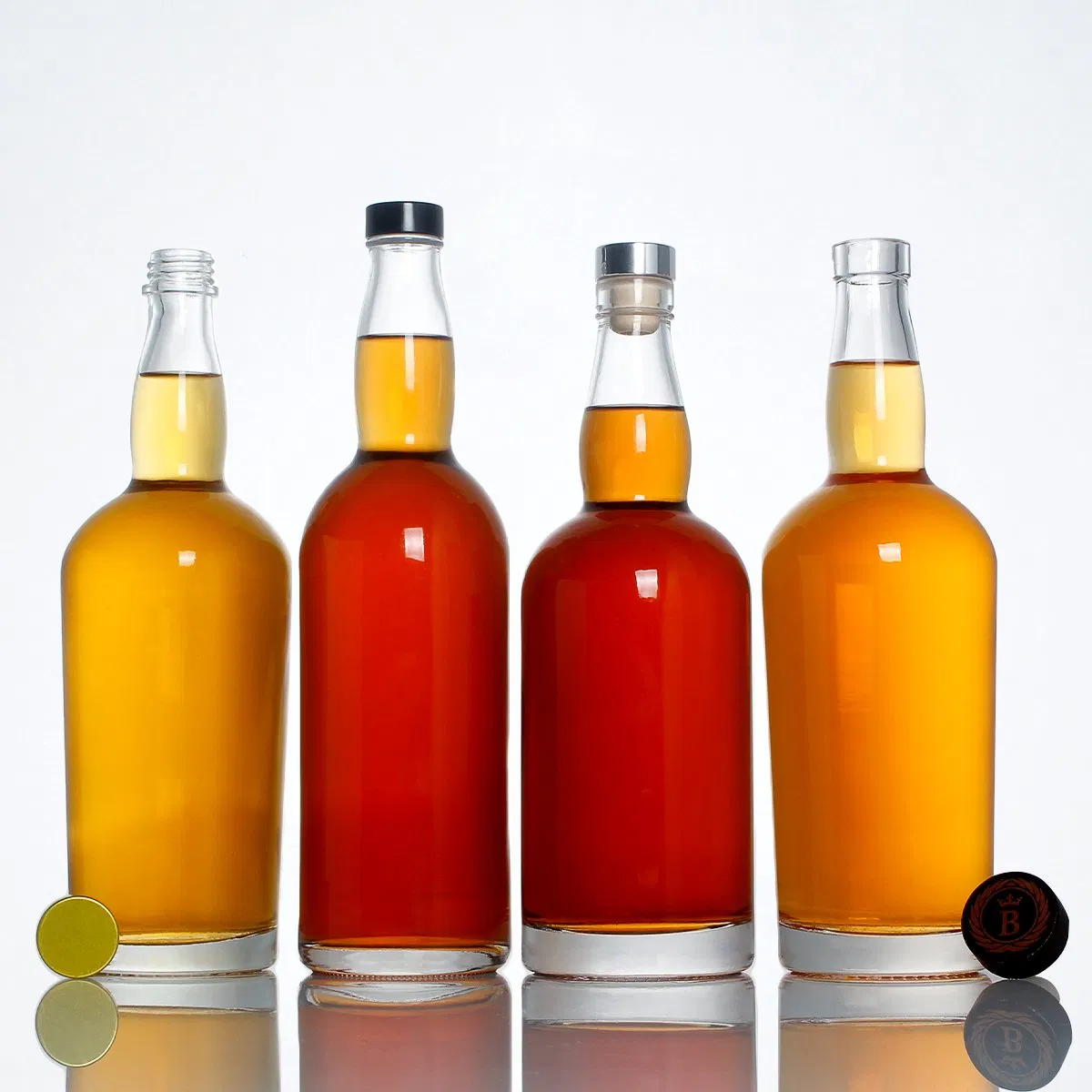 Custom Logo Embossed Clear 500ml 700ml 750ml Rum Tequila Gin Brandy Rum Whisky Vodka Liquor Spirits Glass Bottle