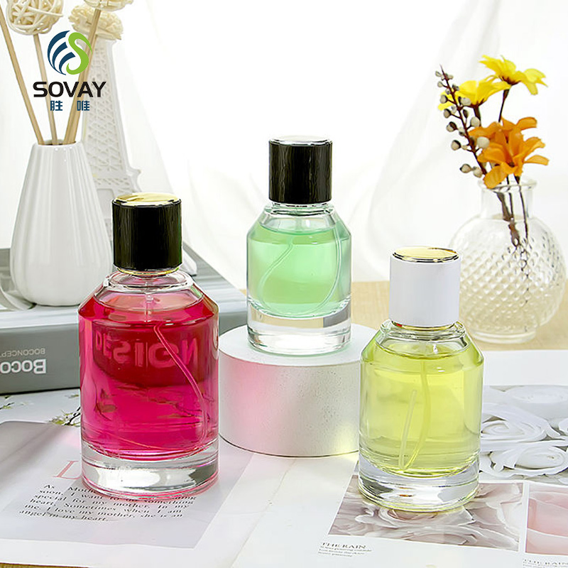 30ml 50ml 100ml Hot Sale Wholesale Luxury Portable Clear Perfume Glass Bottles with Custom Logo Sprayer Lid and Cap