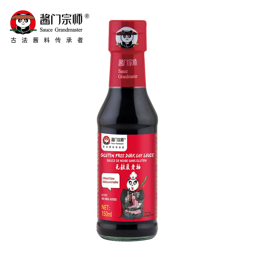 Chinese Manufacturer Glass Bottle Packing Bulk Wholesale Jade Bridge 1.9 L Gluten Free Dark Soy Sauce