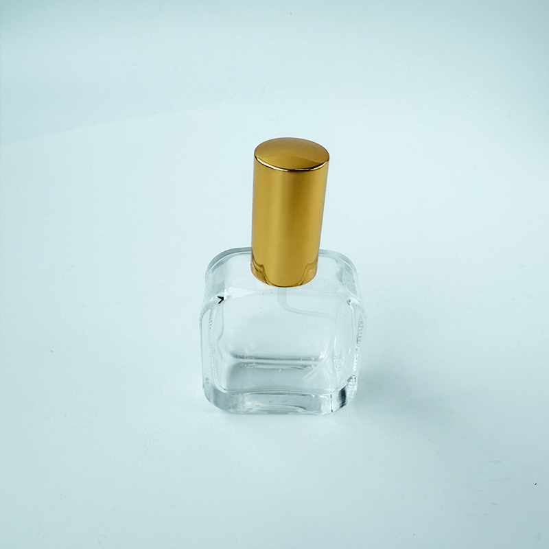 Reusable Rectangle Shape Clear Glass Perfume Bottles with Fine Mist Spray Pump