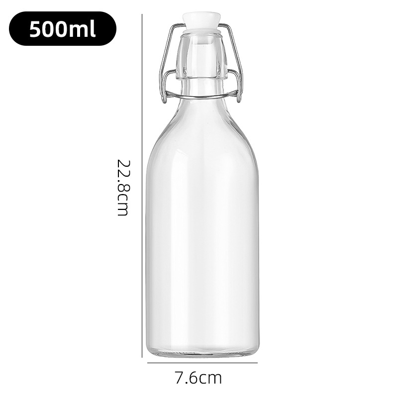 Wholesale Swing Top Glass Bottles 32oz 1 Litre 1000ml Glass Flip Clear Top Water Bottles with Stopper Caps