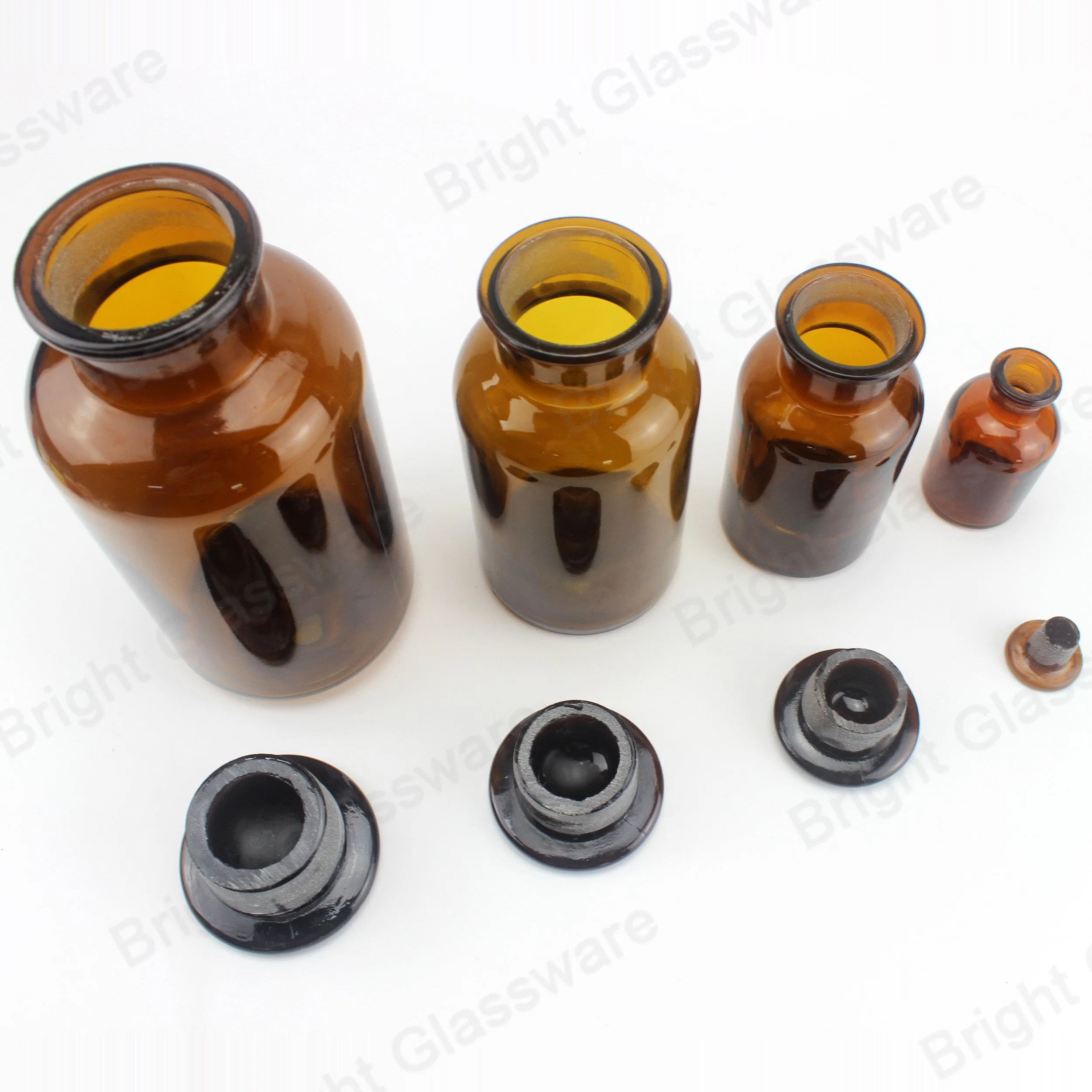 Wholesale 60ml 250ml 500ml 1000ml Amber Pharmacy Reagent Glass Bottle