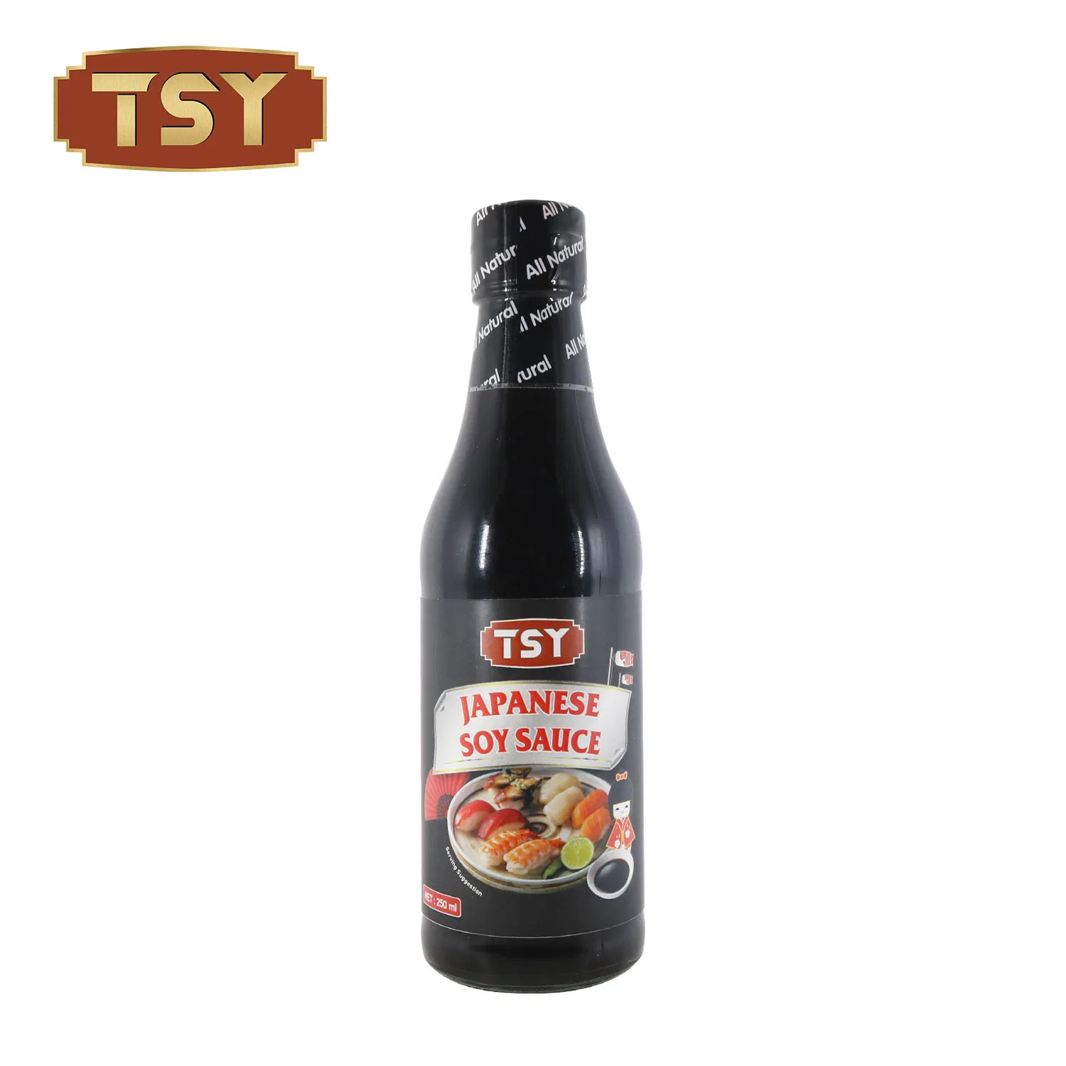 625ml Glass Bottle Naturally Brewed Condiment Japanese Dish Soy Sauce Wholesale