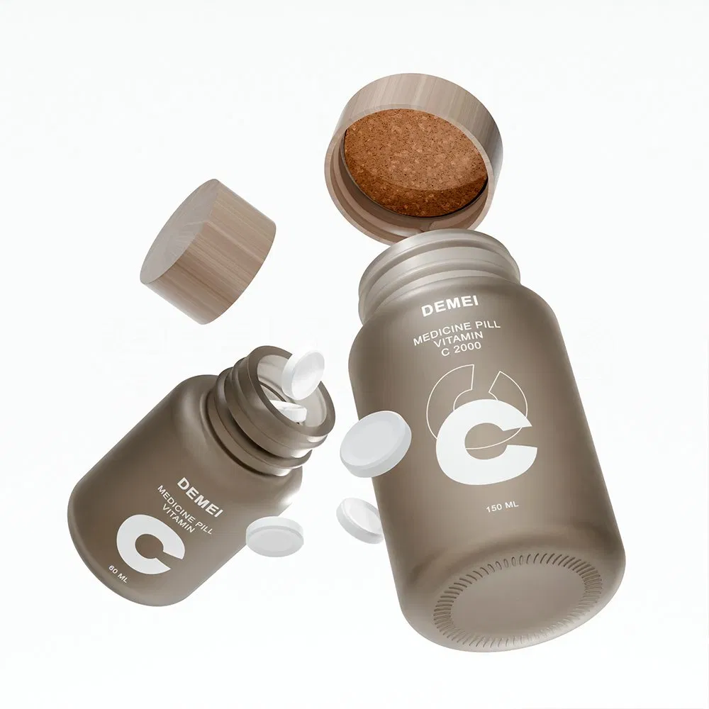 Glass Capsule Bottles 150ml with Screw Lid Leak-Proof Cosmetic Packaging