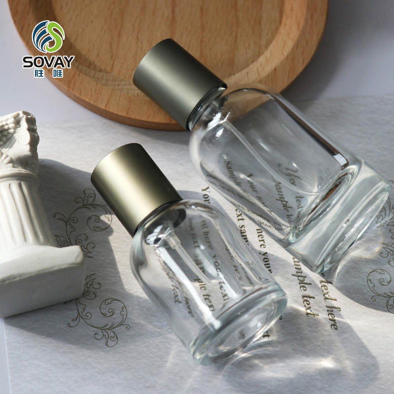 30ml 50ml 100ml Hot Sale Wholesale Luxury Portable Clear Perfume Glass Bottles with Custom Logo Sprayer Lid and Cap