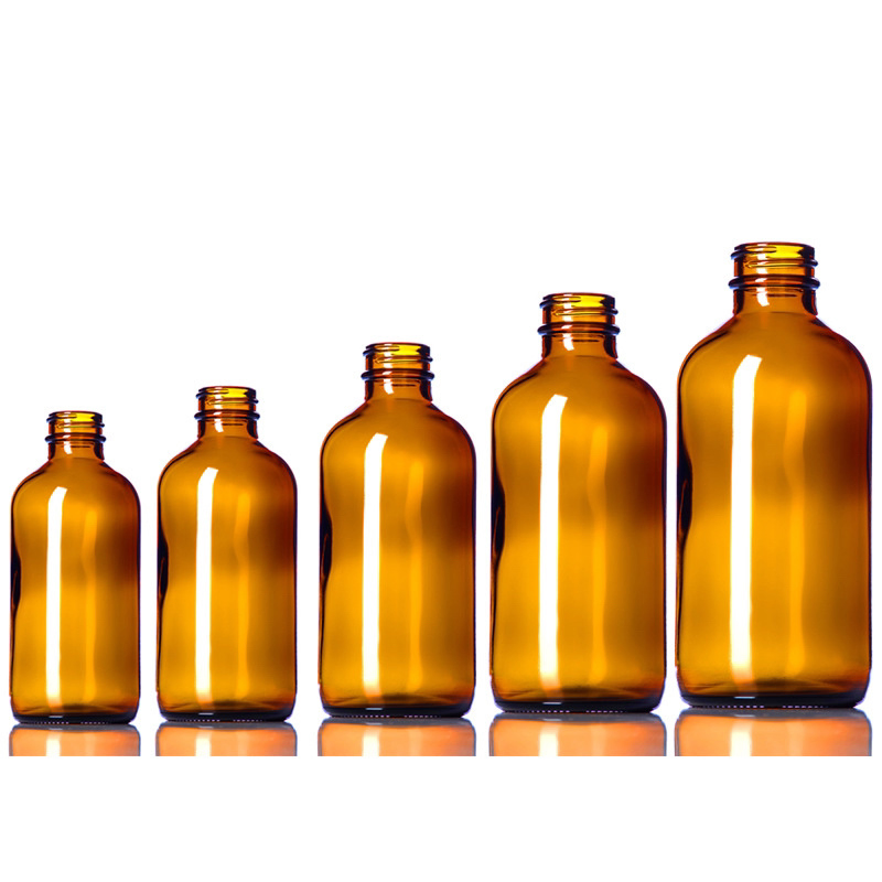 Wholesale Factory Price 15ml 30ml 60ml 120ml 250ml 500ml 1000ml Amber Boston Round Glass Bottles with Bakelite Phenolic Cap