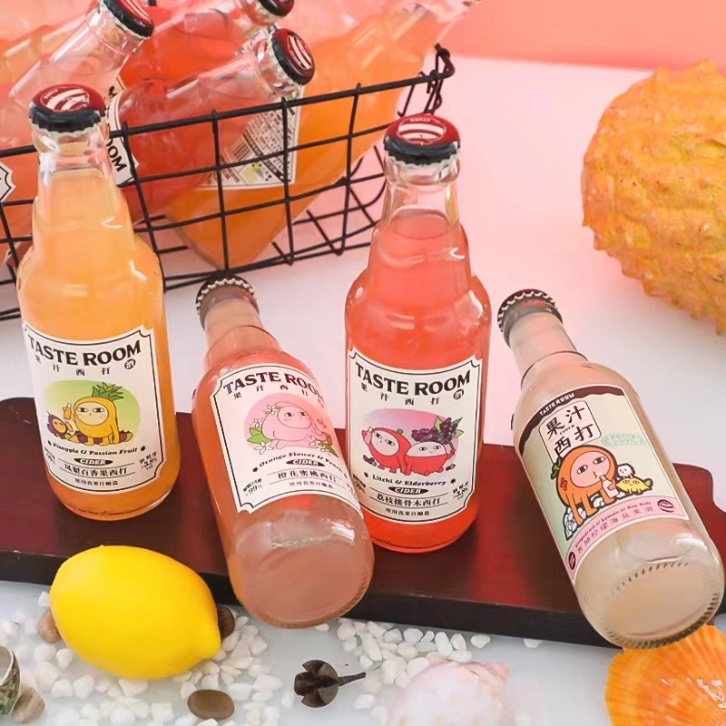 OEM Glass Bottle 230ml Alcoholic Beverage Peach Cider/ Fruit Beer /Flower Beer