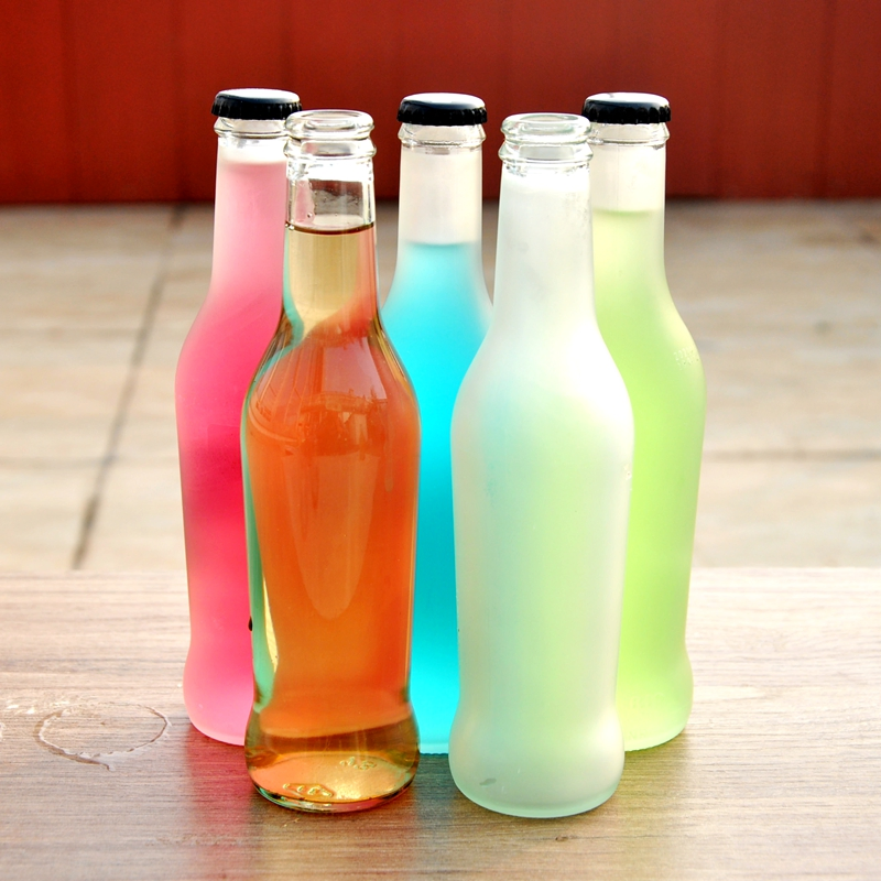 Wholesale Beverage Soda Juice Cocktail Clear Frosting Glass Bottle