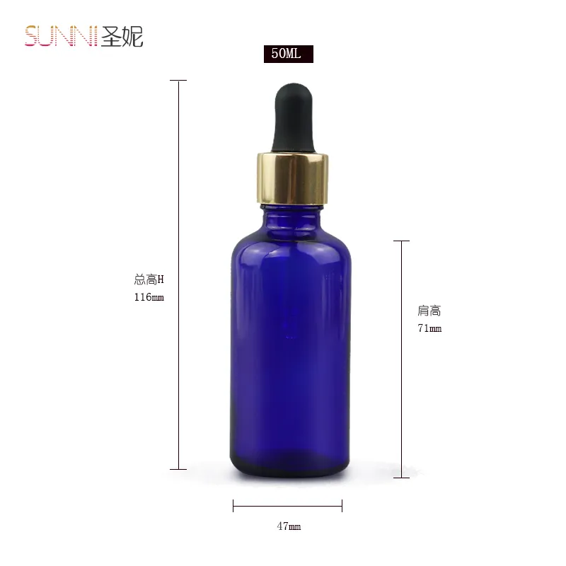 50ml blue Glass Drop Serum Bottle