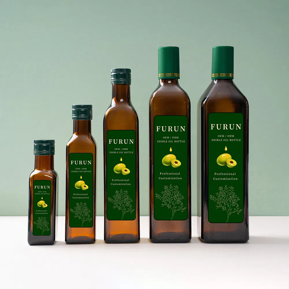 Low MOQ Food Grade Soy Sauce Square Vinegar Bottle 500ml 750ml Olive Oil Glass Bottle for Kitchen