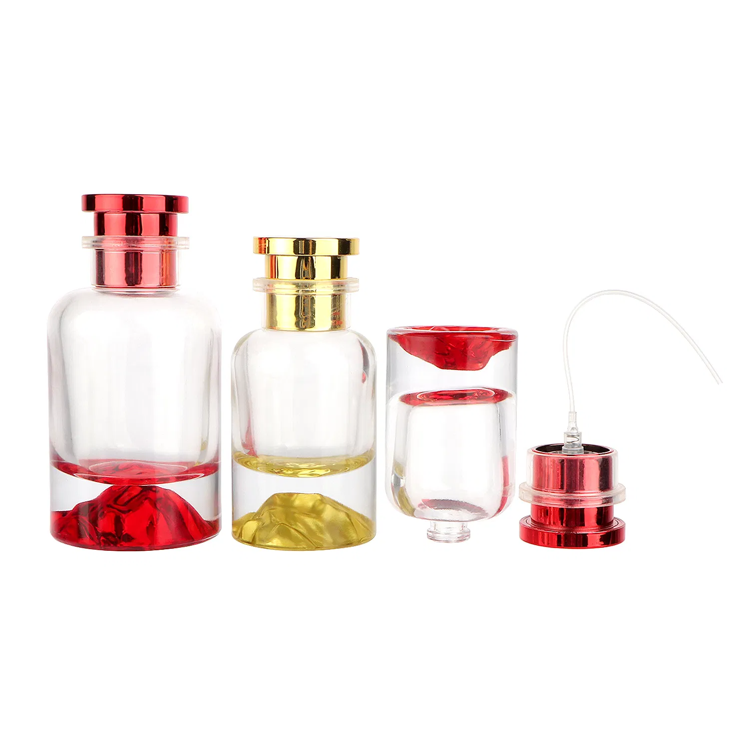 Wholesale 30ml 50ml 100ml Empty Luxury Flat Round Spray Fragrance Bottle Black Refillable Perfume Glass Bottle