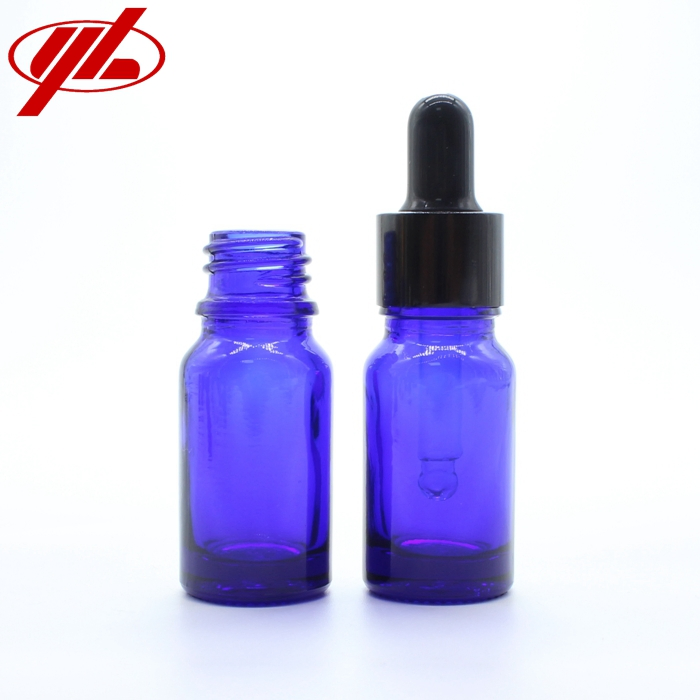 10ml Clear Amber Blue Green Cosmetic Essential Oil Glass Bottle Vial with Dropper Cap