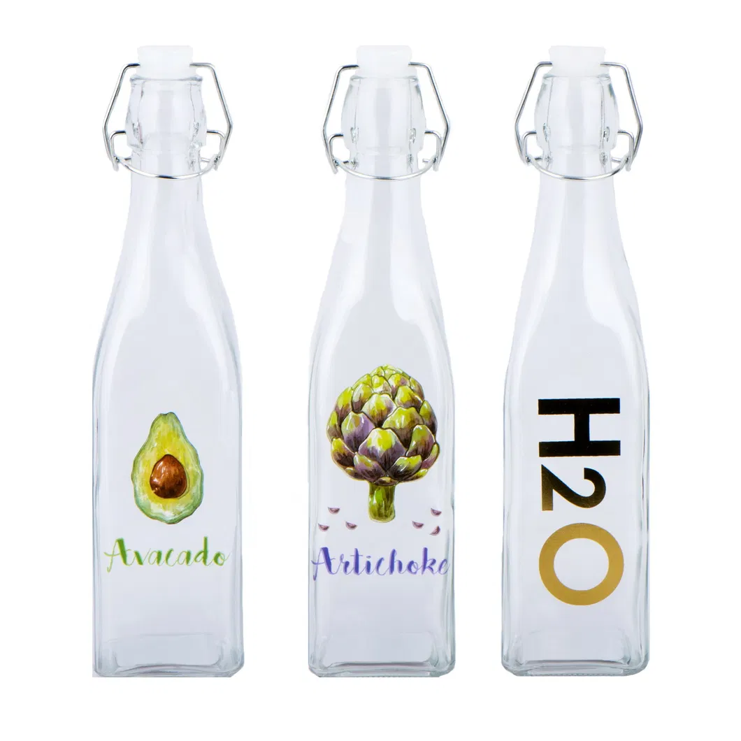 500ml Glass Water Bottle Full View