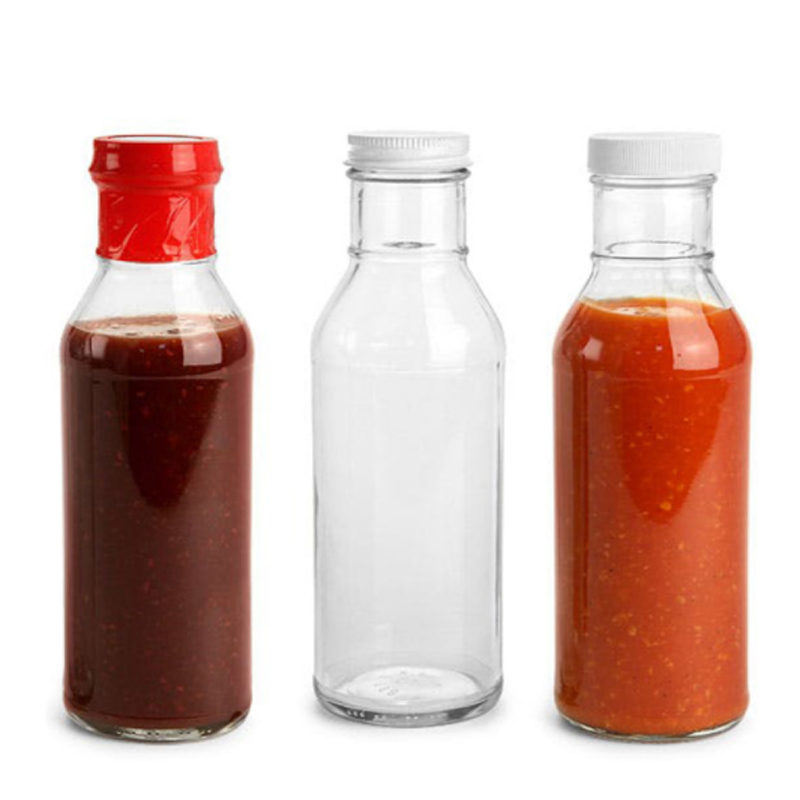 350ml 12oz Transparent Glass Bottle for Ketchup Tomato Sauce