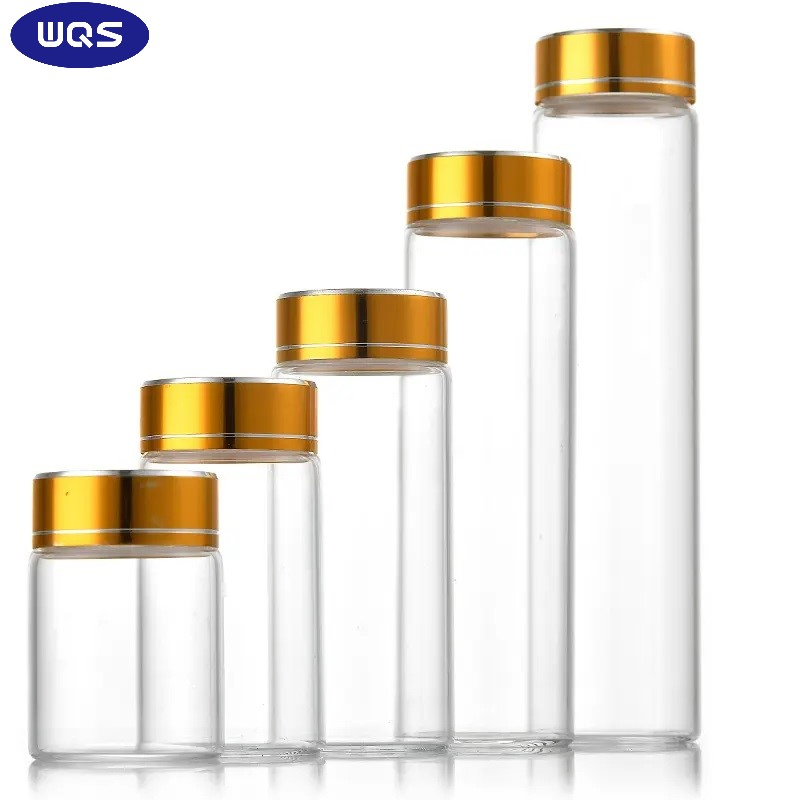 Wholesale High Borosilicate Transparent 400ml 500ml 600ml 750ml Coffee Bean Tea Wide Mouth Storage Glass Jars with Aluminum Lid