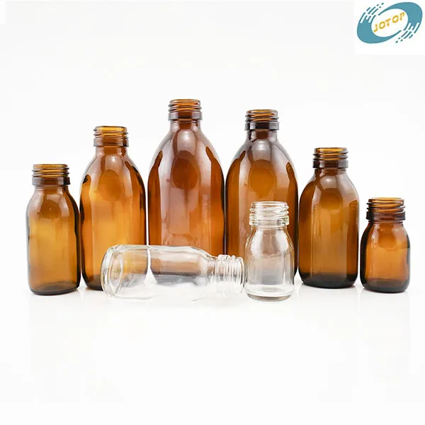 Amber Glass Syrup Bottle