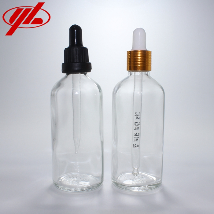 100ml Clear Amber Blue Green Cosmetic Essential Oil Dropper Glass Bottle