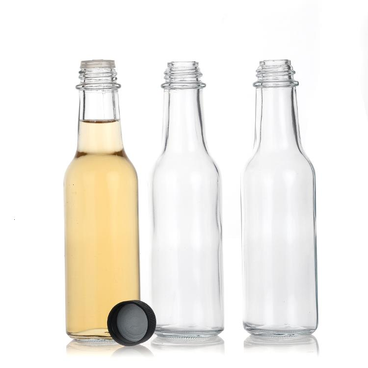 Sauce Bottle 150ml Round Shape Glass Bottles Hot Sauce Glass Seasoning Bottle