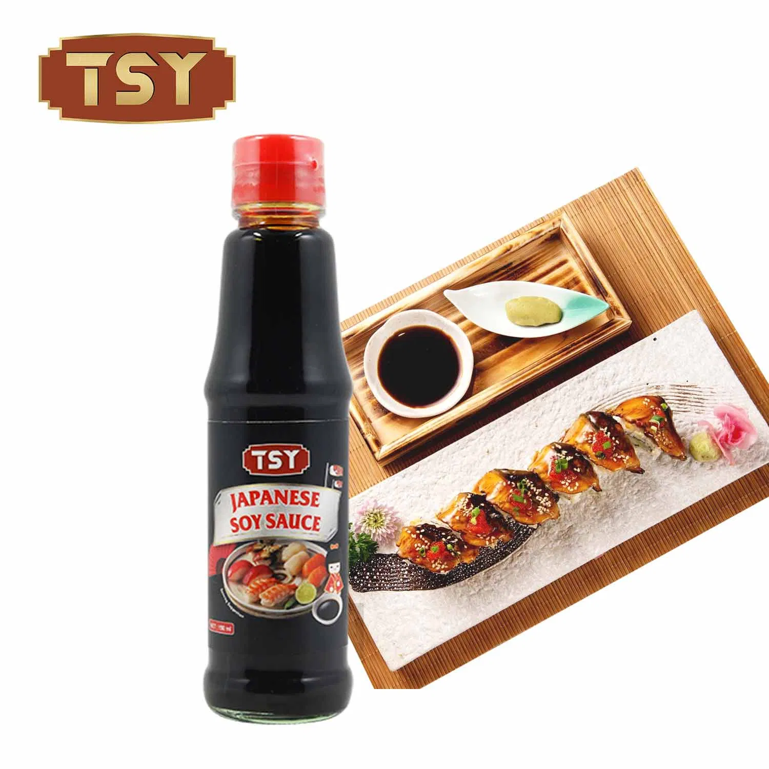 625ml Glass Bottle Naturally Brewed Condiment Japanese Dish Soy Sauce Wholesale