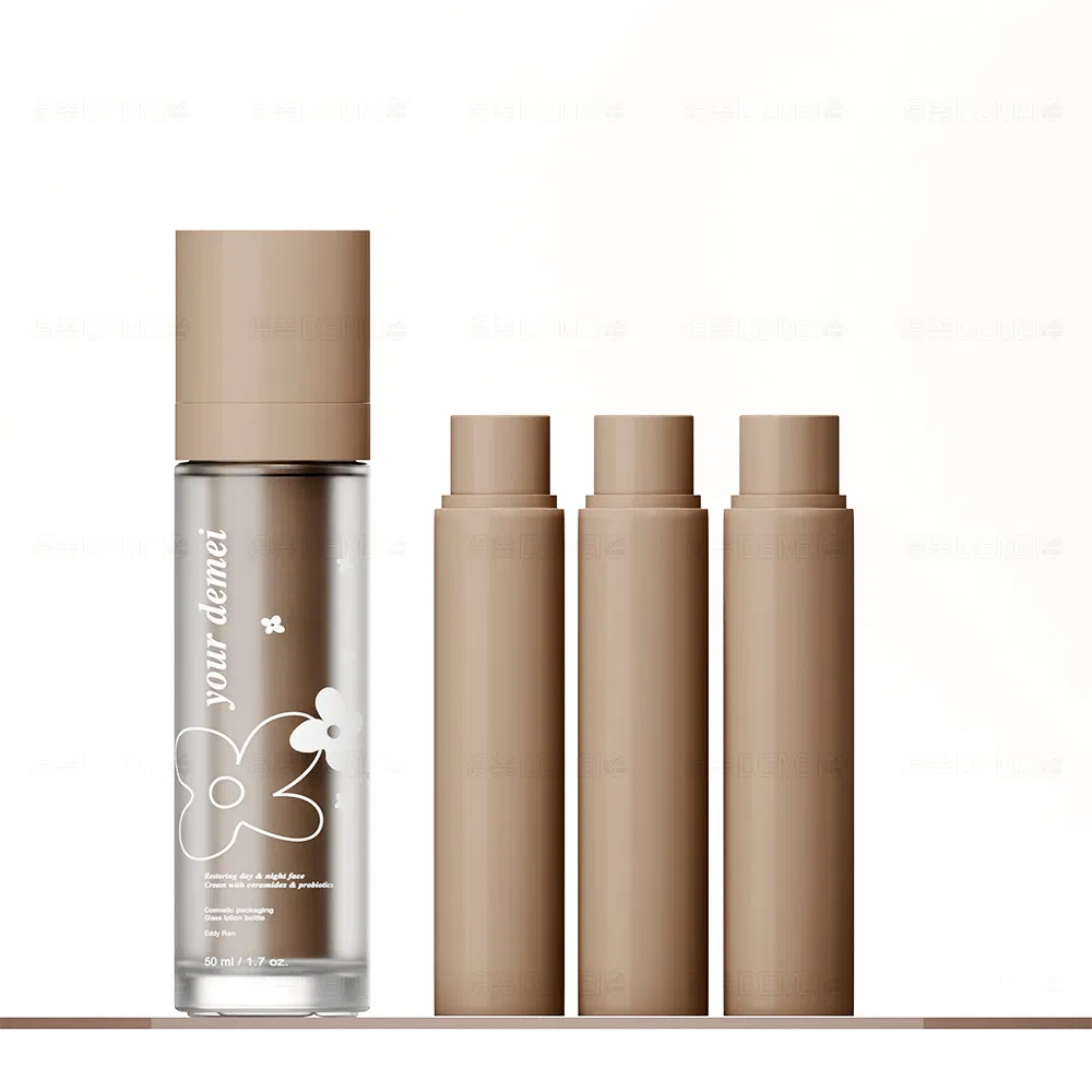 Refillable Glass Airless Lotion Bottle for Serum Bottle with Pump Skincare Bottles Glass Jar 15ml 30ml 50ml 100ml