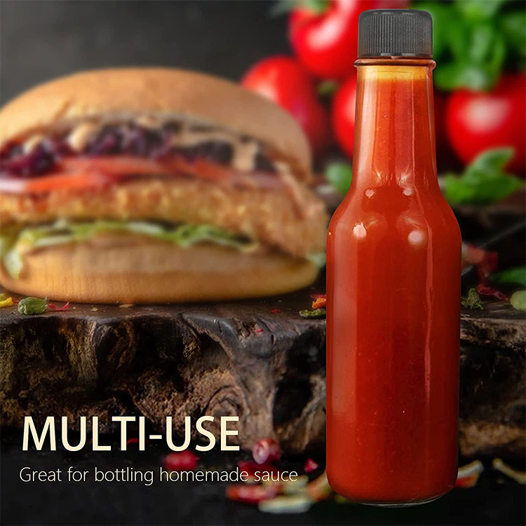 Empty Hot Sauce Woozy Bottles 3 Oz 5 Oz 8 Oz Premium Clear Glass Bottle 90ml 150ml 250ml