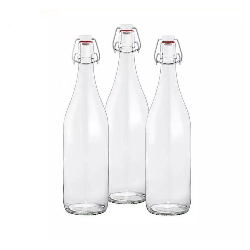 250ml 500ml 750ml Liter Flip Top Cap Swing Top Wine Bottle Glass Milk