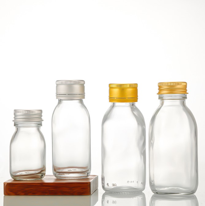 Wholesale Aluminum Cap Transparent Oral Liquid Chemical Reagent and Enzyme Glass Bottle