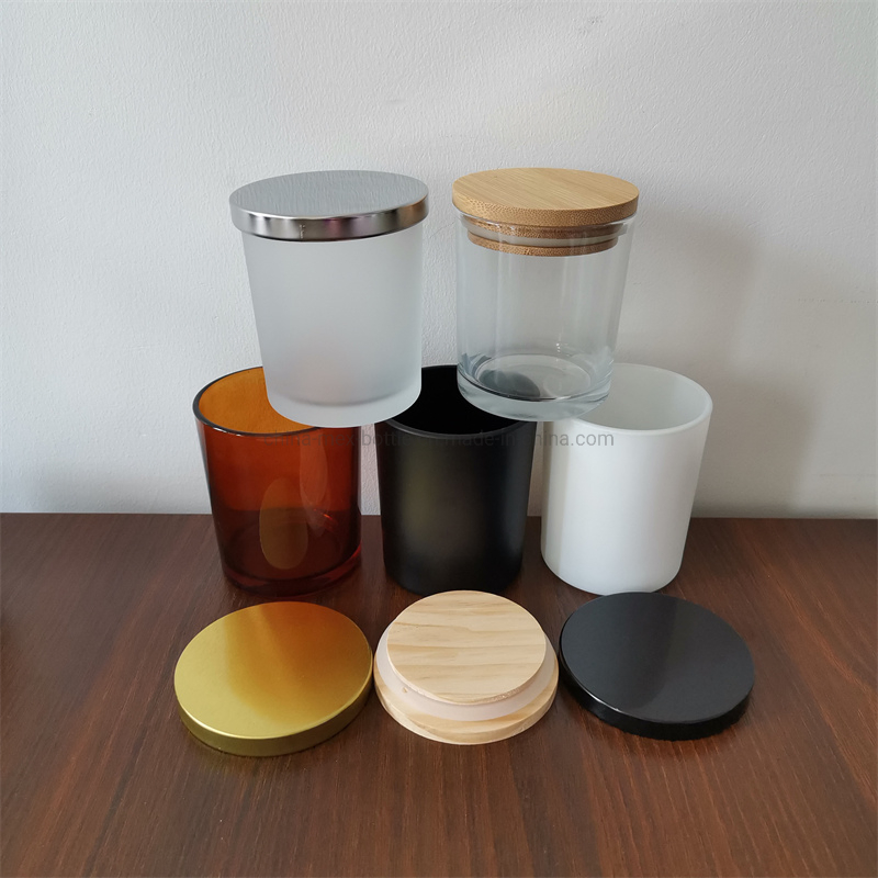 200ml 300ml 430ml Color Frosted Glass Candle Jar Glass Jar for Fragrance Candle Making