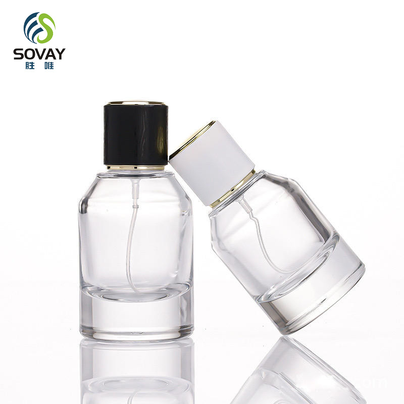 30ml 50ml 100ml Hot Sale Wholesale Luxury Portable Clear Perfume Glass Bottles with Custom Logo Sprayer Lid and Cap