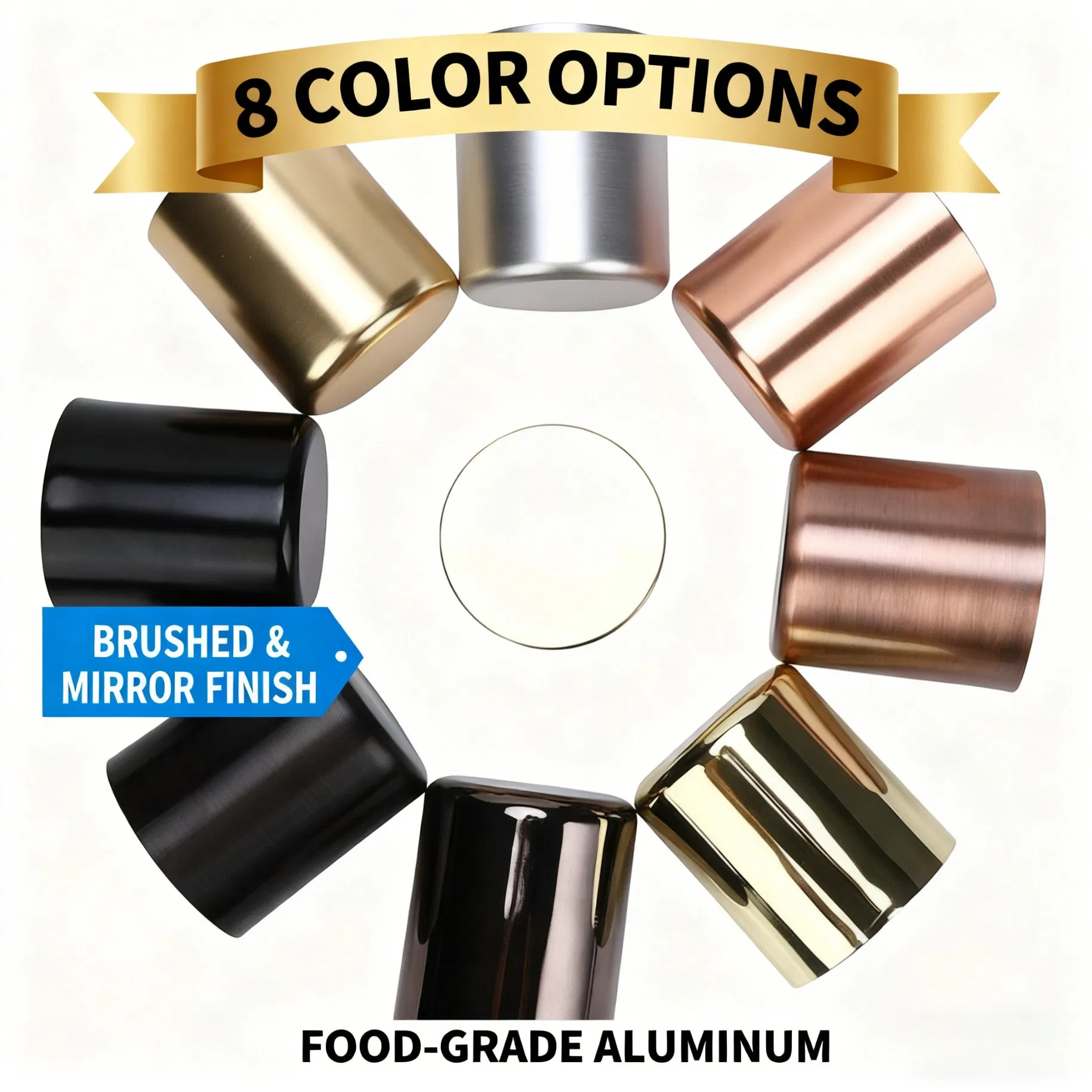 Luxury 8oz 10oz 10 Oz 12oz Metal Gold Glass Aluminum Alloy Jars Christmas Halloween Scented Aromatherapy Soy Wax Custom Empty Candle Jar with Metal Bamboo Lid