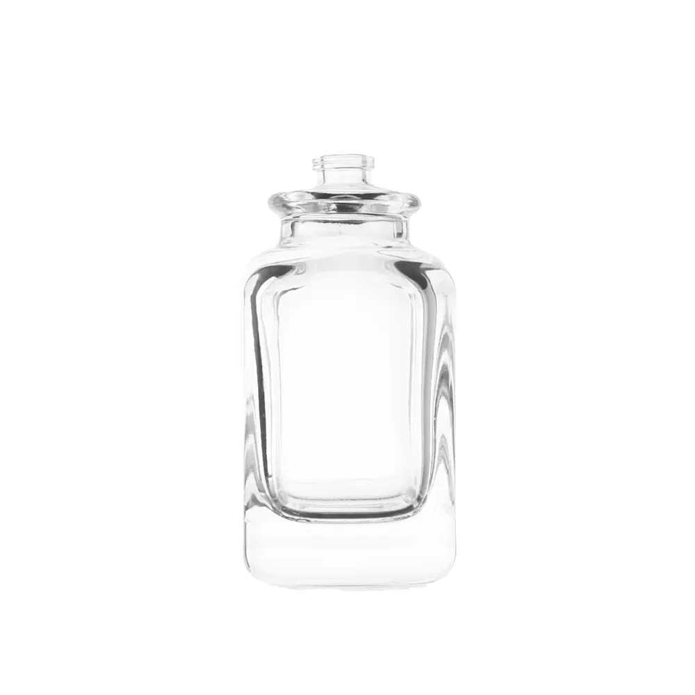 Luxury Stock 30ml 50ml 100ml Unique Square Empty Elegant Transparent Perfume Spray Glass Bottle