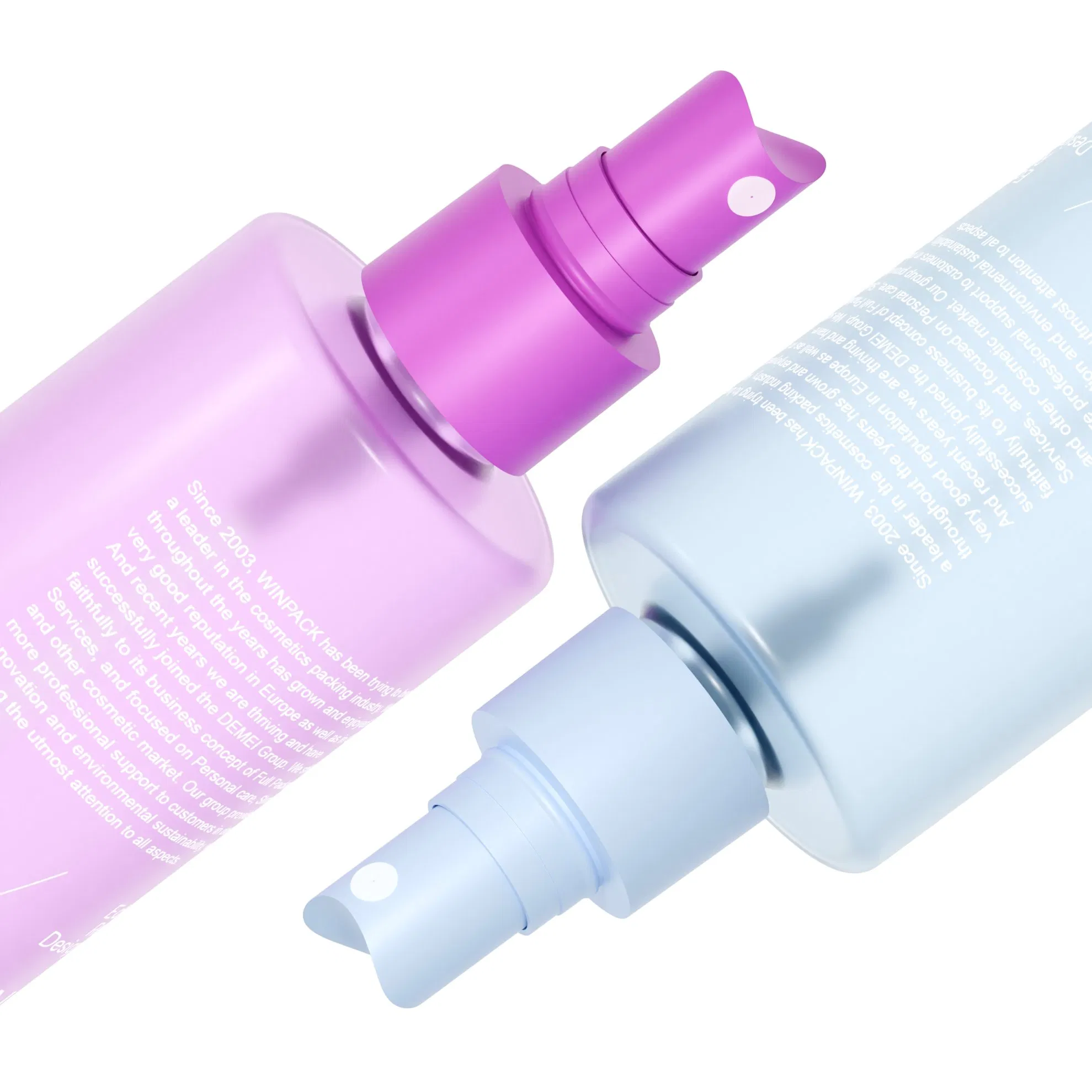 200ml 150ml 100ml 50ml 30ml Blue Pink Round Shoulder Glass Bottle with Lotion Pump/Sprayer Cosmetic Packaging Glass Bottles