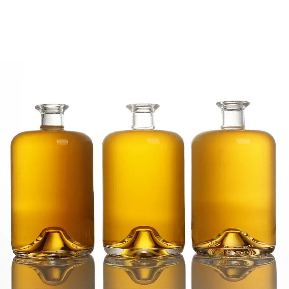 Clear Empty Recyclable 375ml 700ml 70cl Amber Vintage Square Round Old White Empty Gin Rum Vodka Tequila Whisky Liquor Spirits Glass Bottle