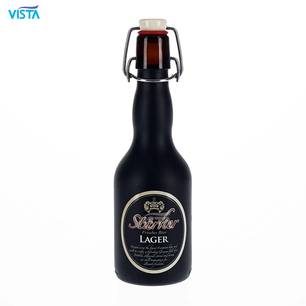 330ml Spray Amber Beer Glass Bottle with Sticker with Swing Top 33cl