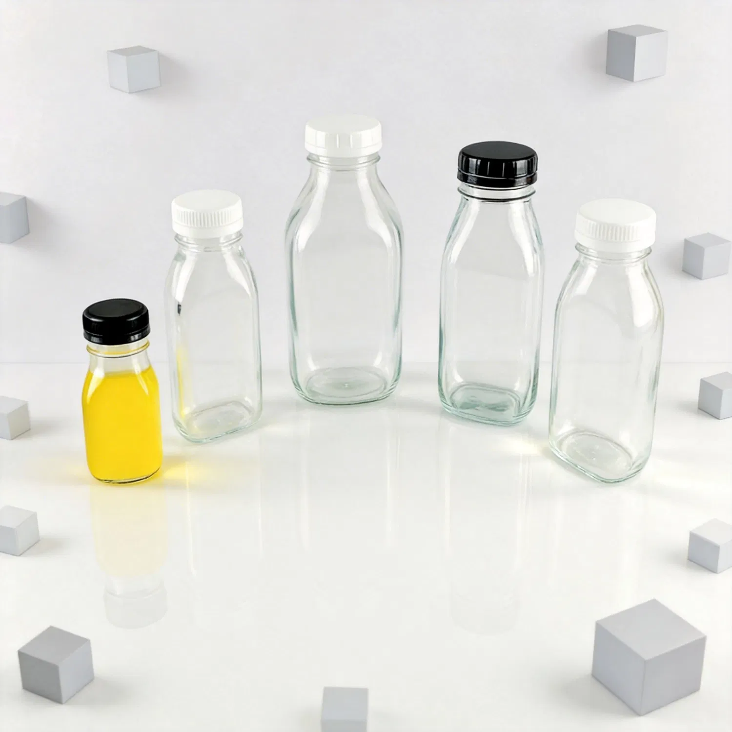 Stock Your Home Liter Glass Milk Bottles 32oz Milk Jars with Lids Food Grade Glass Bottles Dishwasher Safe Drinking Containers