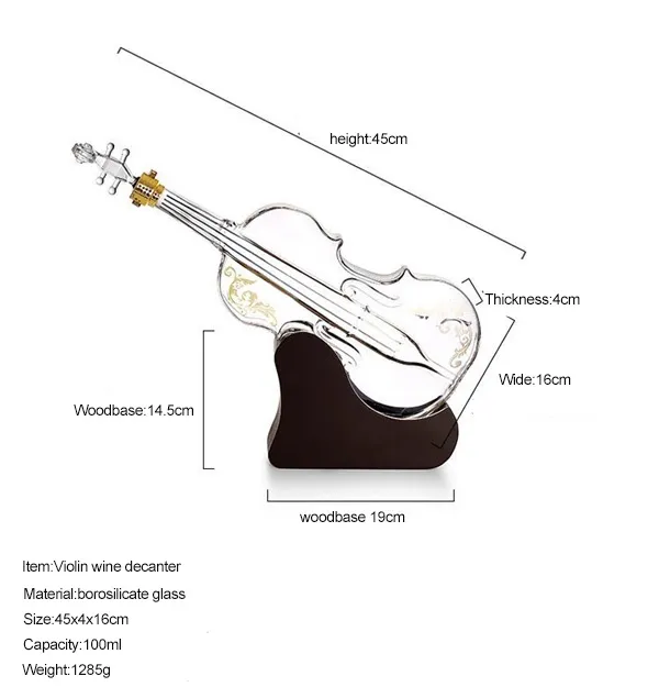 Violin Design Glass Wine Decanter