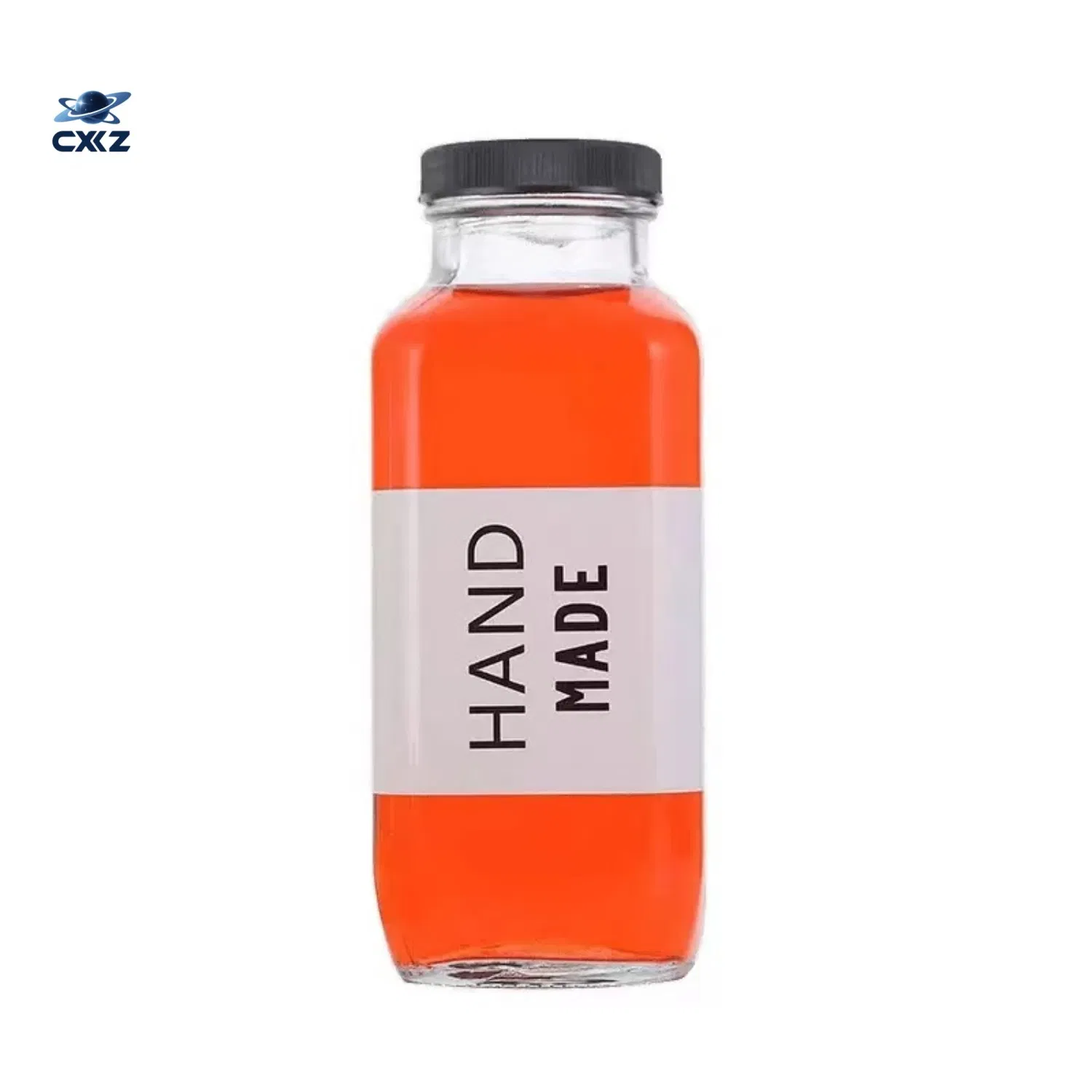 500ml Glass Juice Bottles with Lids Clear Reusable Drinks Containers for Juicing Smoothie and Homemade Beverages