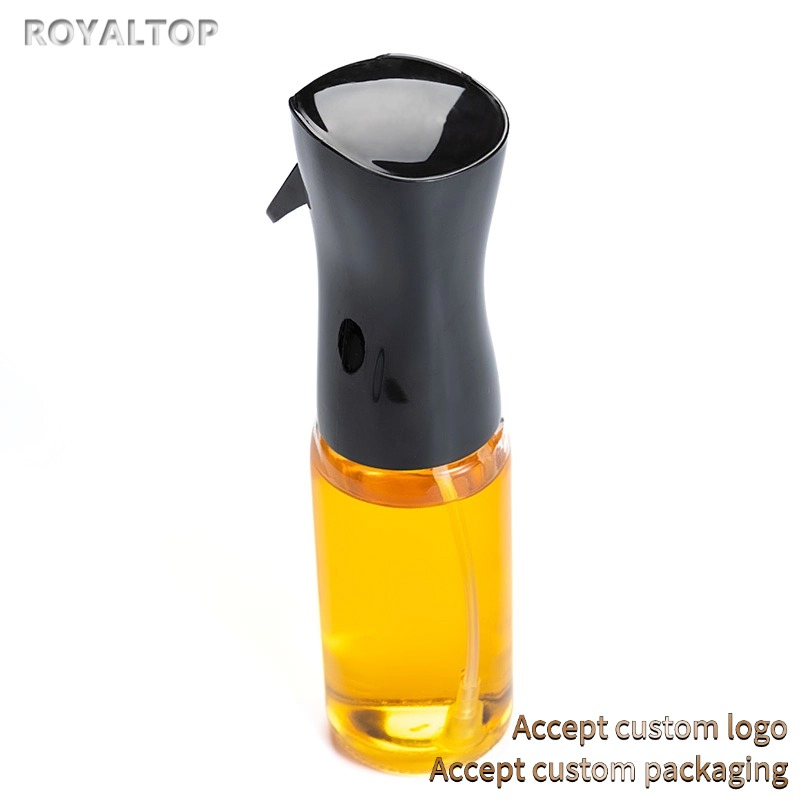 Mini Reusable 210ml 300ml Glass Oil Spray Dispenser Grilling Baking Cooking Small Olive Oil Bottle with Plastic Sprayer Lid