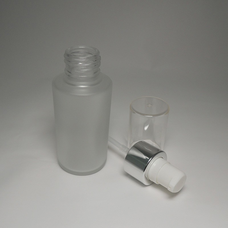 Moisturizing Facial Lotion 60ml Glass Bottle Matte Cylinder Cream/Lotion Pump 20/410