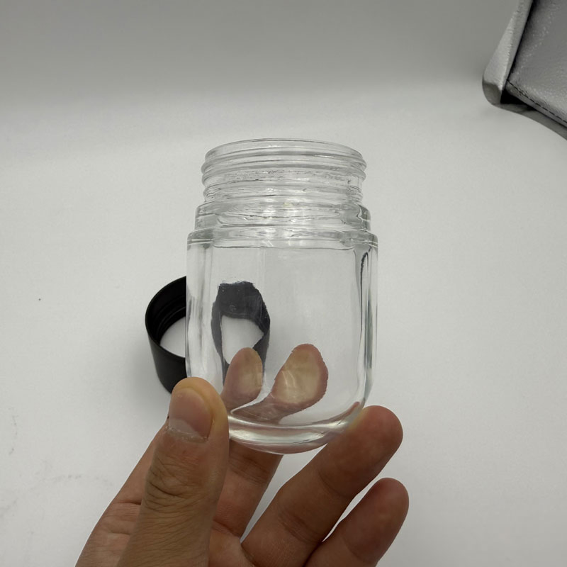 3.5 Gram Custom Candy Packaging Glass Can Food Grade Cookie Glass Bottle with Colorful Child Proof Smell Proof Plastic Cap