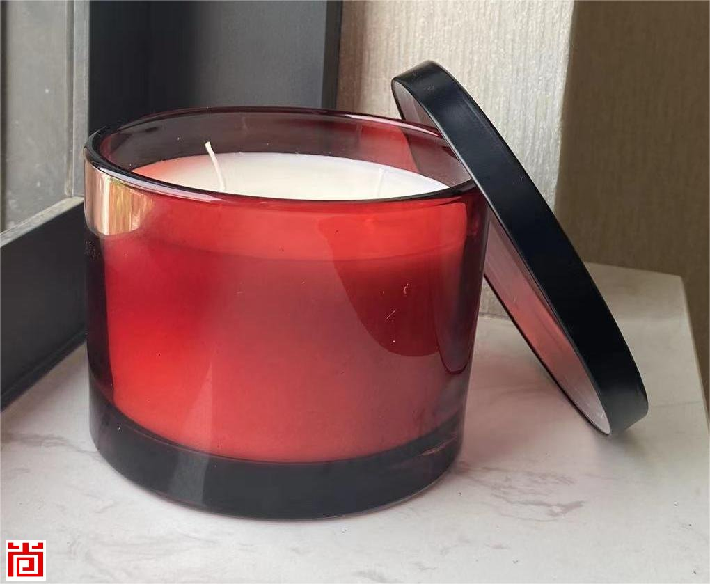 Round Glass Candle Jar with Metal Lid for Home Decor