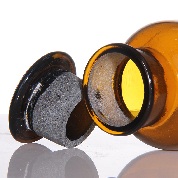 Apothecary 125ml Amber Glass Laboratory Pharmacy Apothecary Jar 4.22oz Reagent Bottle with Glass Stopper