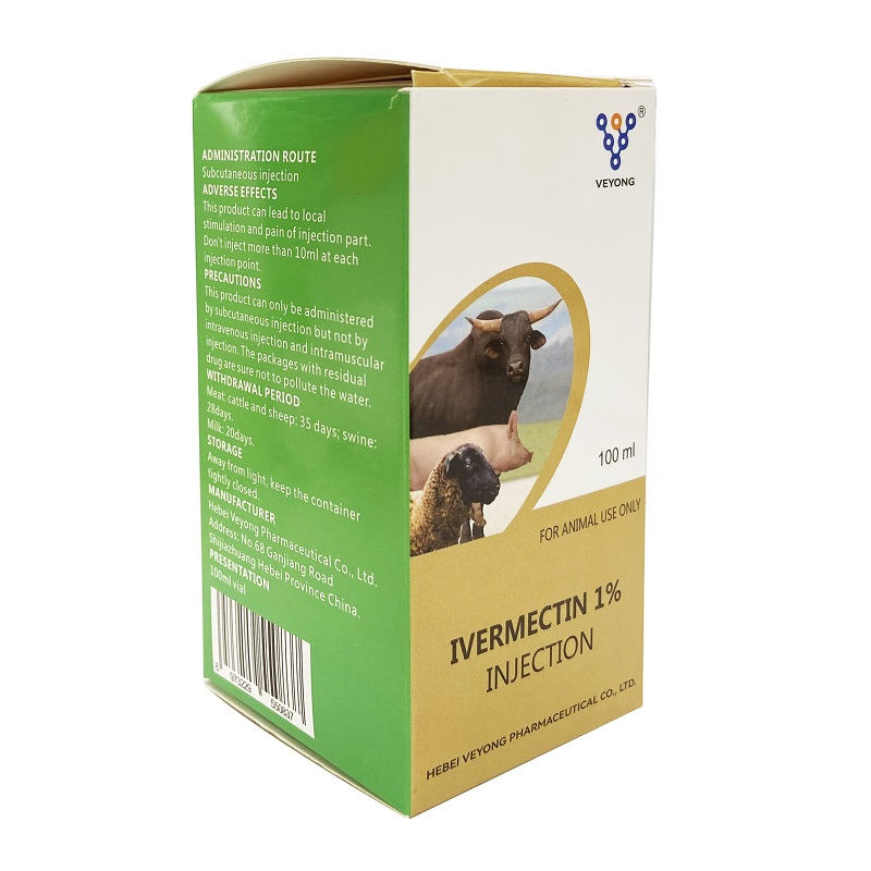 Veterinary Medicine 10mg/Ml Pink Solution Ivermectin Injection Pharmaceutical Companies 100ml Glass Bottle